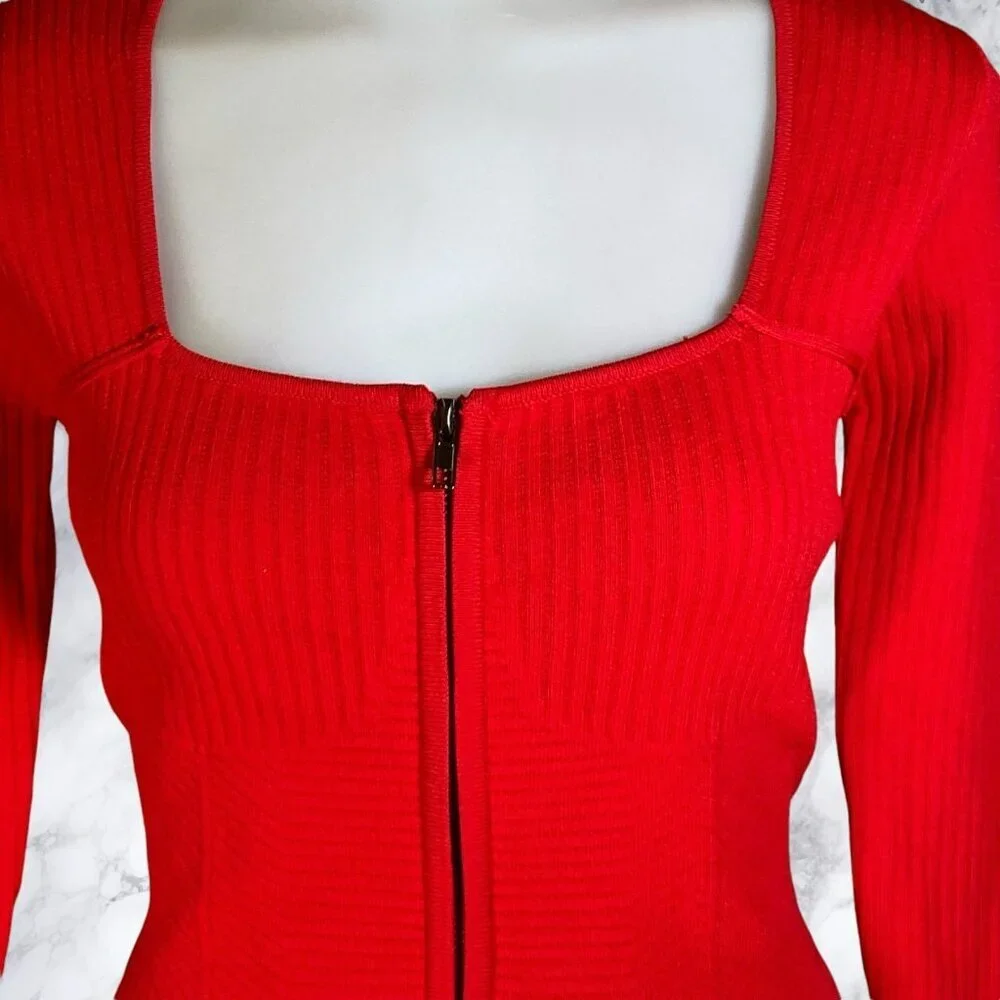 ALL THE WAYS Victoria Bustier Crop Top in Red